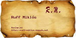 Ruff Miklós névjegykártya