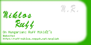 miklos ruff business card